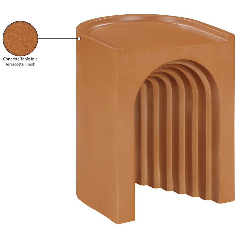 Avenda Terracotta Concrete Indoor/Outdoor End Table. Picture 10