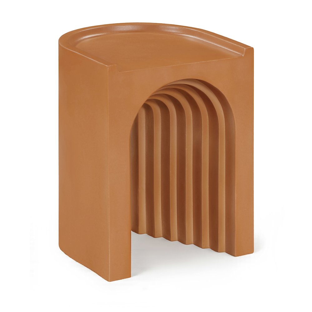 Avenda Terracotta Concrete Indoor/Outdoor End Table. Picture 1