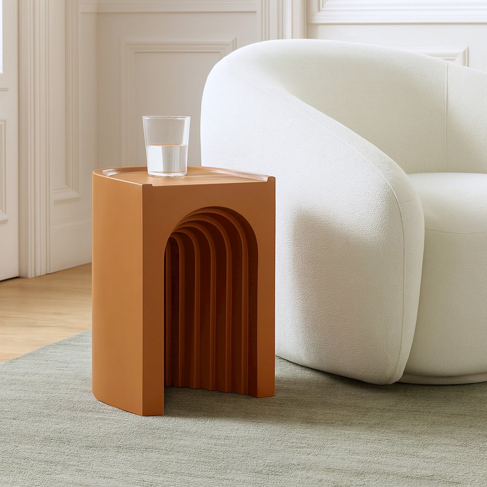 Avenda Terracotta Concrete Indoor/Outdoor End Table. Picture 7