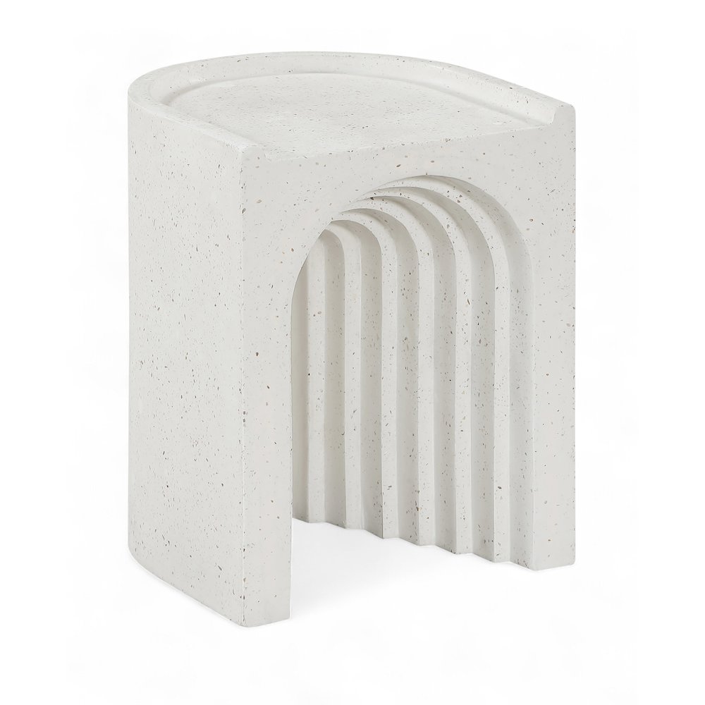 Avenda Terrazzo Concrete Indoor/Outdoor End Table. Picture 1
