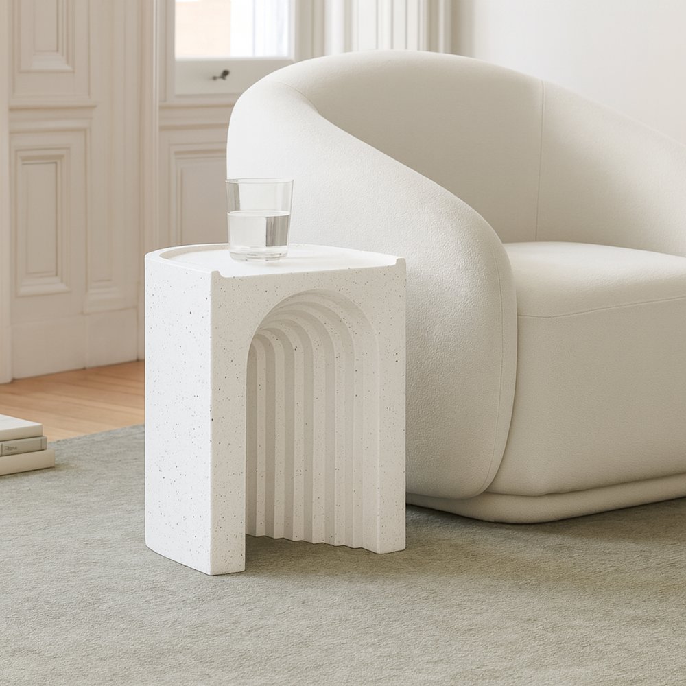 Avenda Terrazzo Concrete Indoor/Outdoor End Table. Picture 7