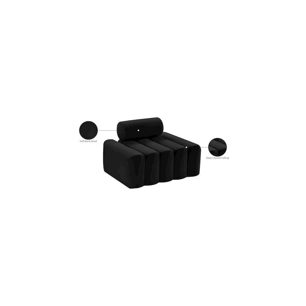 Melody Black Velvet Chair. Picture 12