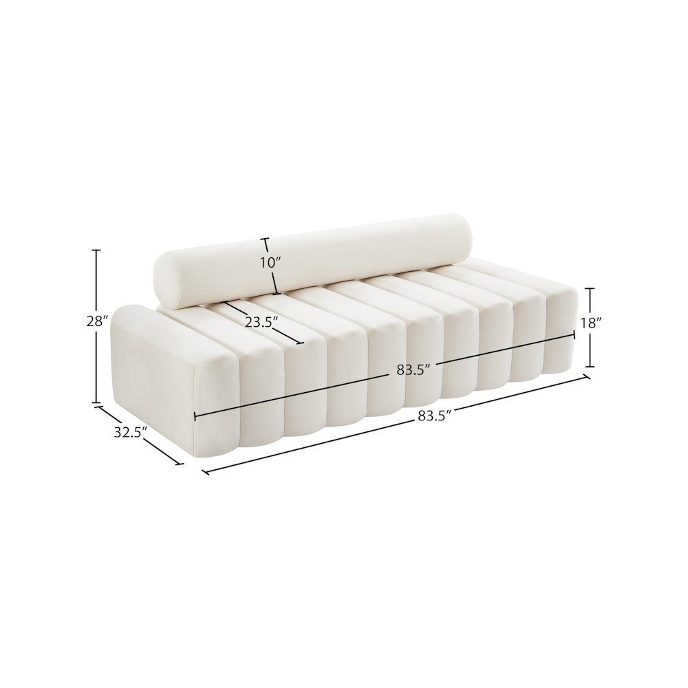 Melody Cream Velvet Sofa. Picture 11