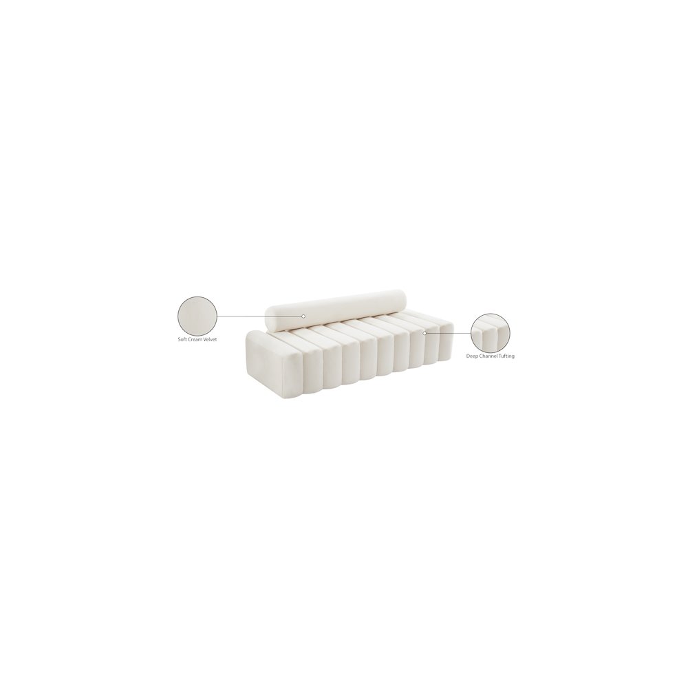 Melody Cream Velvet Sofa. Picture 12
