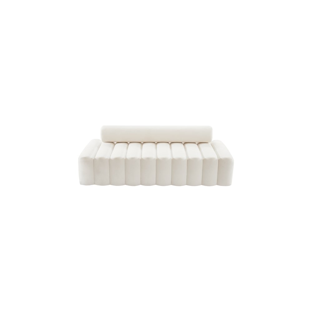 Melody Cream Velvet Sofa. Picture 4