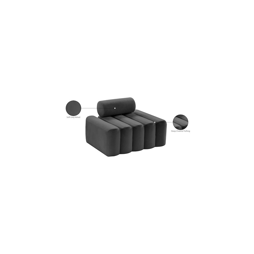 Melody Grey Velvet Chair. Picture 12