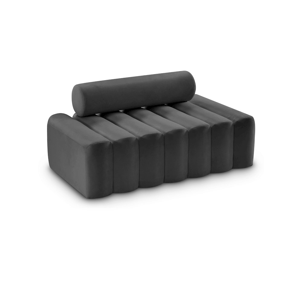 Melody Grey Velvet Loveseat. Picture 1