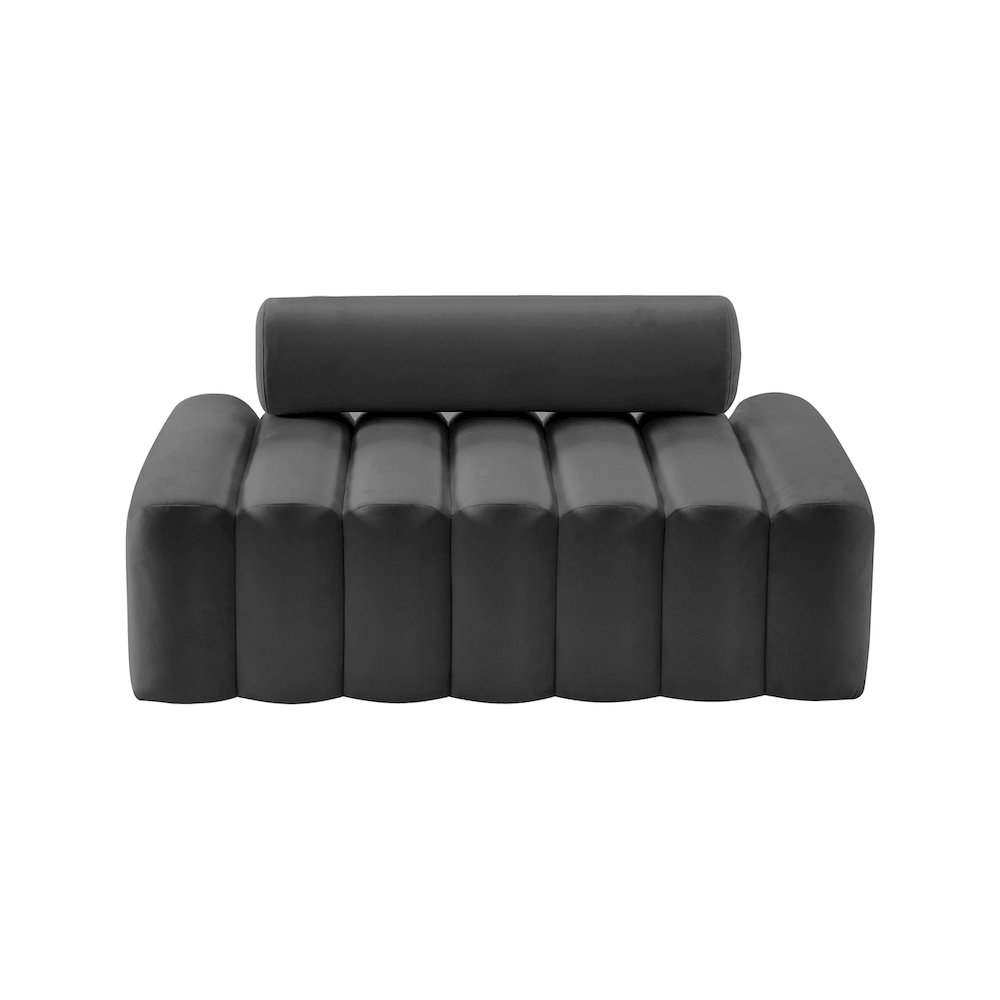 Melody Grey Velvet Loveseat. Picture 4