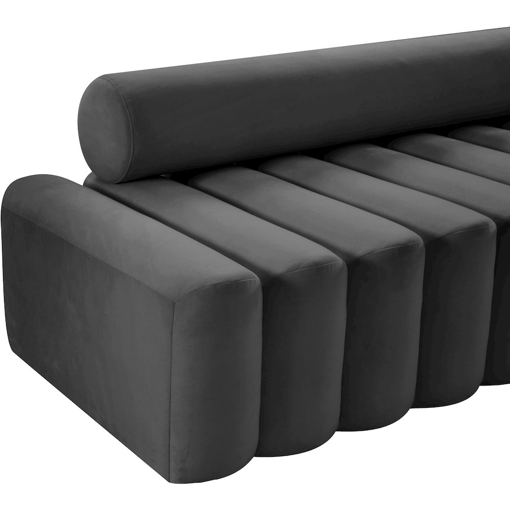 Melody Grey Velvet Loveseat. Picture 5