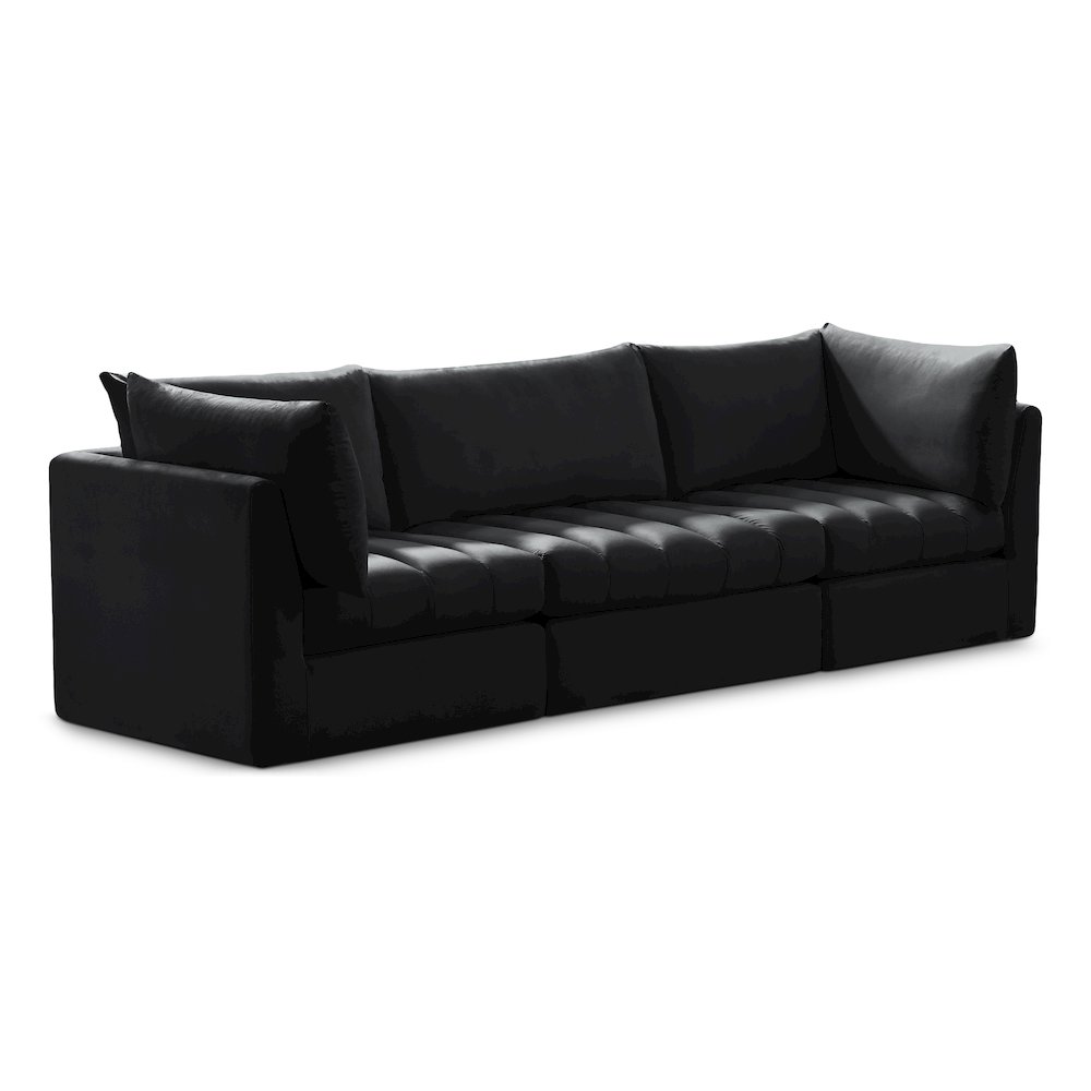 Jacob Black Velvet Modular Sofa. Picture 1