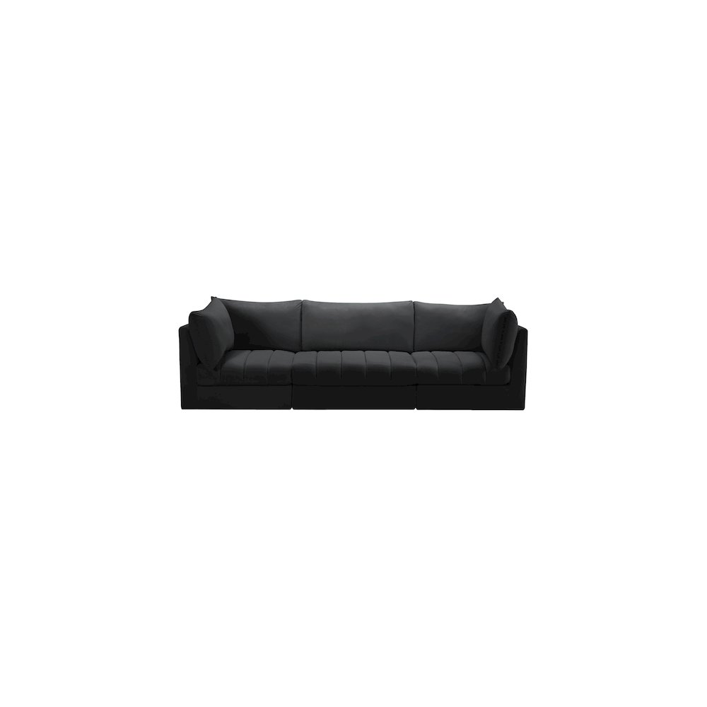 Jacob Black Velvet Modular Sofa. Picture 3