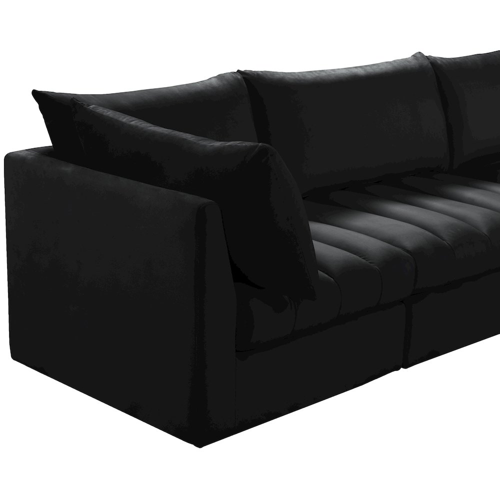 Jacob Black Velvet Modular Sofa. Picture 8