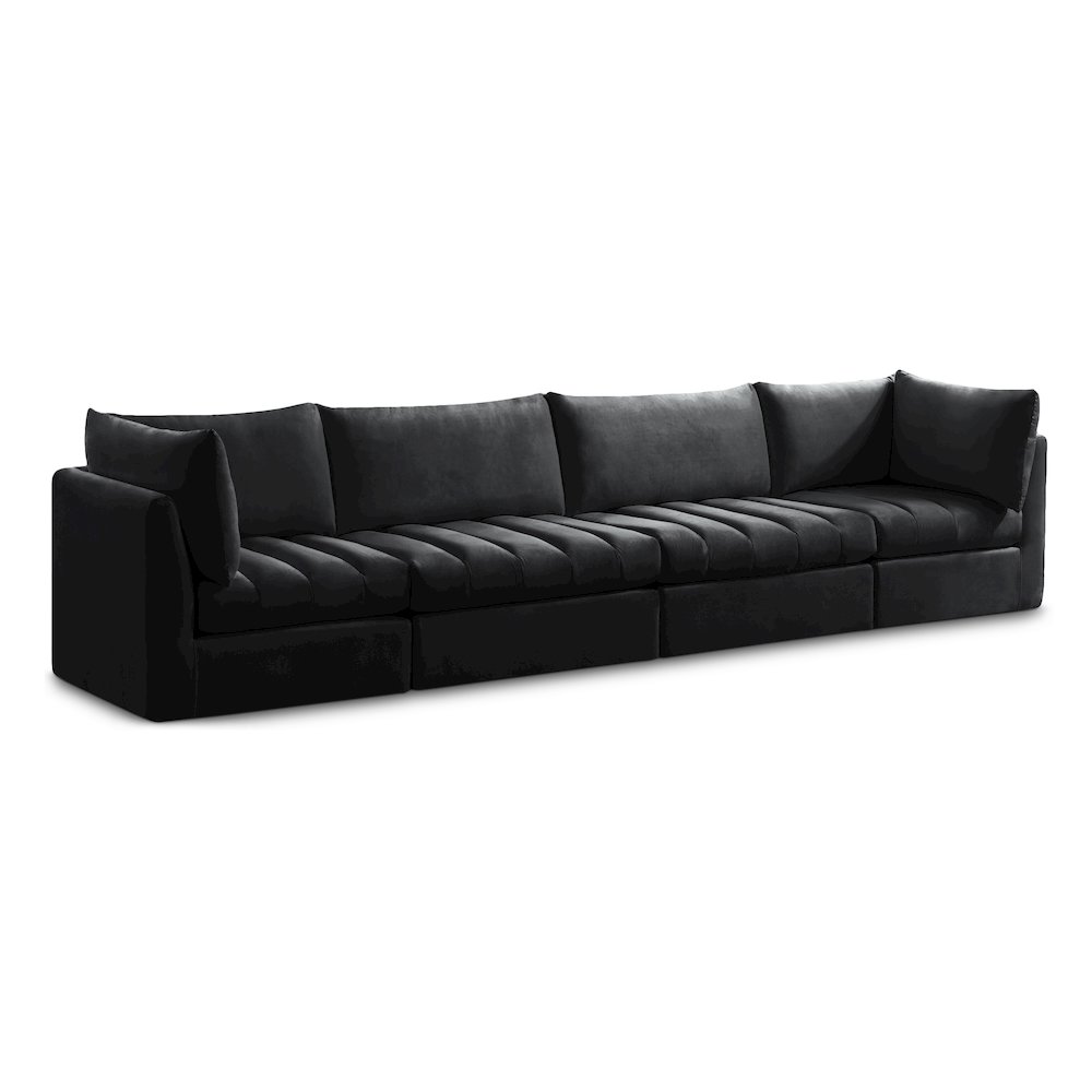 Jacob Black Velvet Modular Sofa. Picture 1