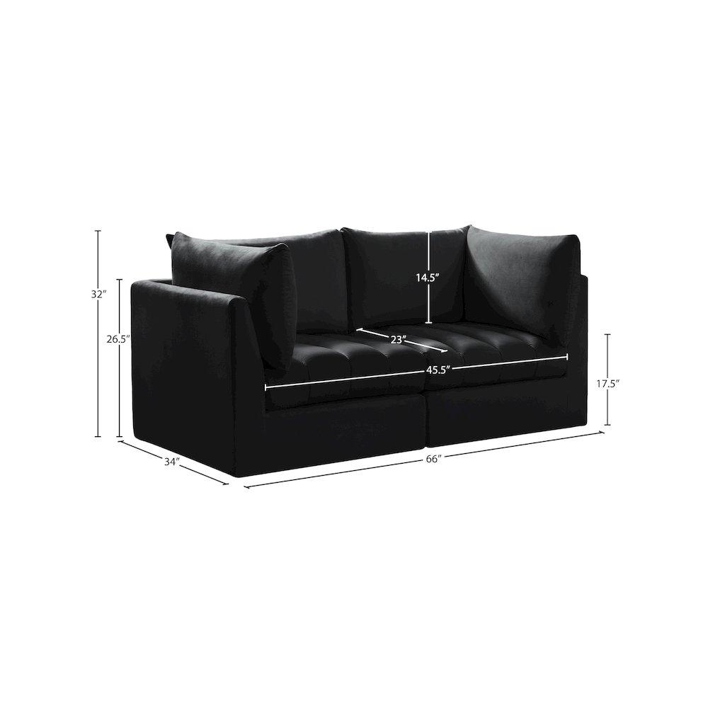 Jacob Black Velvet Modular Sofa. Picture 9