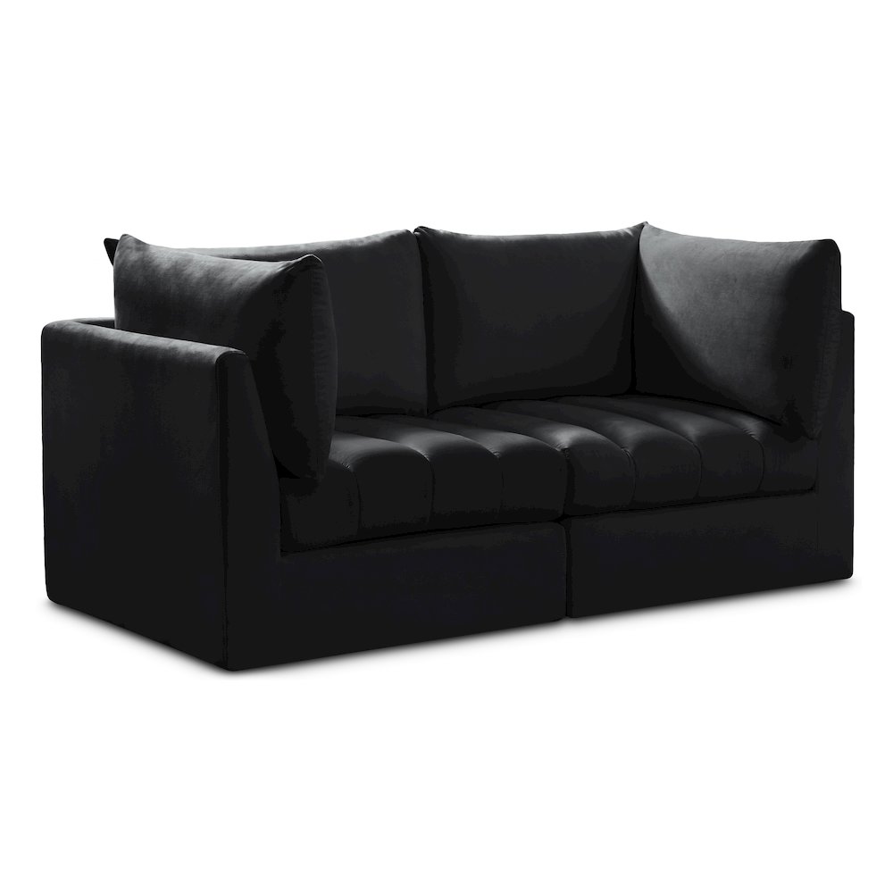 Jacob Black Velvet Modular Sofa. Picture 1