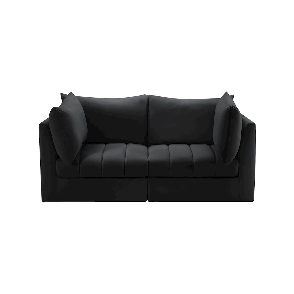 Jacob Black Velvet Modular Sofa. Picture 3