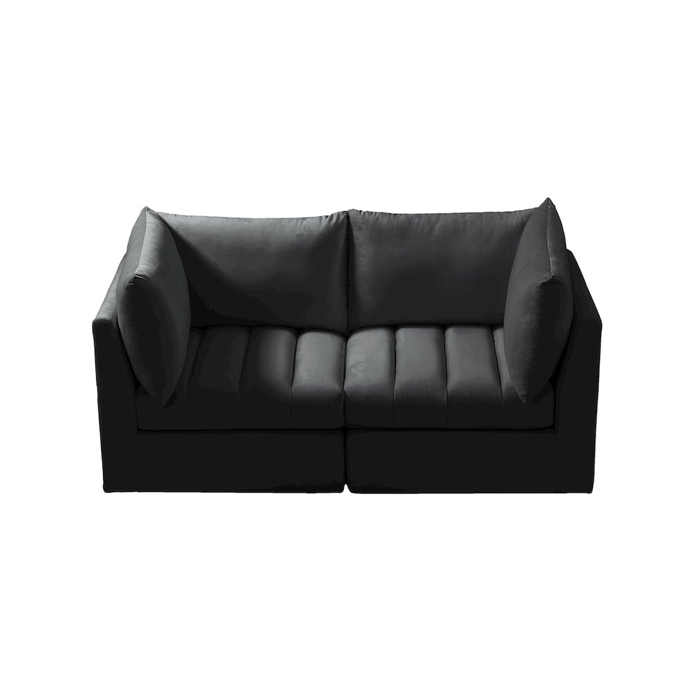 Jacob Black Velvet Modular Sofa. Picture 4