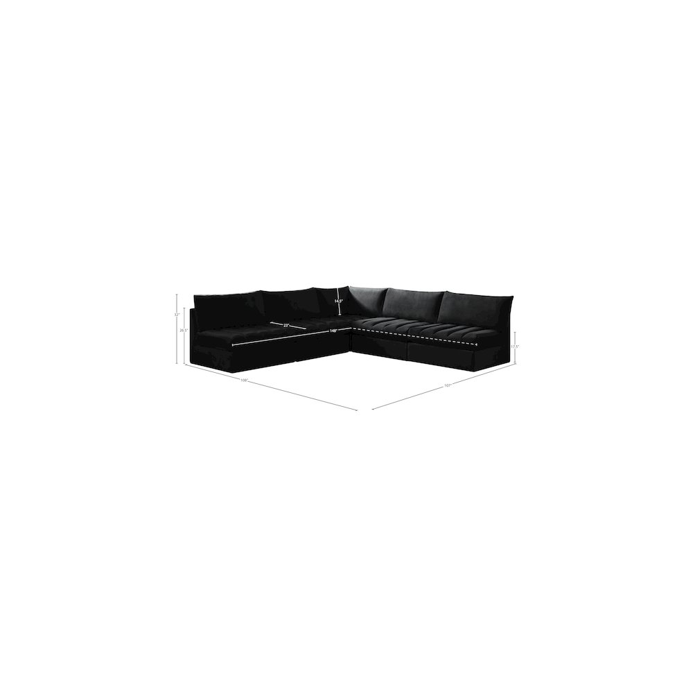 Jacob Black Velvet Modular Sectional. Picture 9