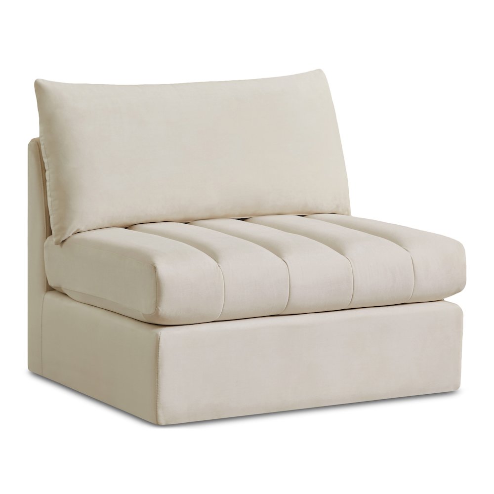 Jacob Cream Velvet Armless. Picture 1
