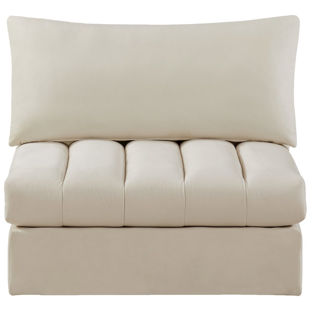 Jacob Cream Velvet Armless. Picture 3