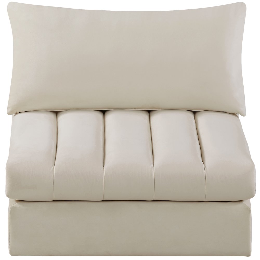 Jacob Cream Velvet Armless. Picture 4