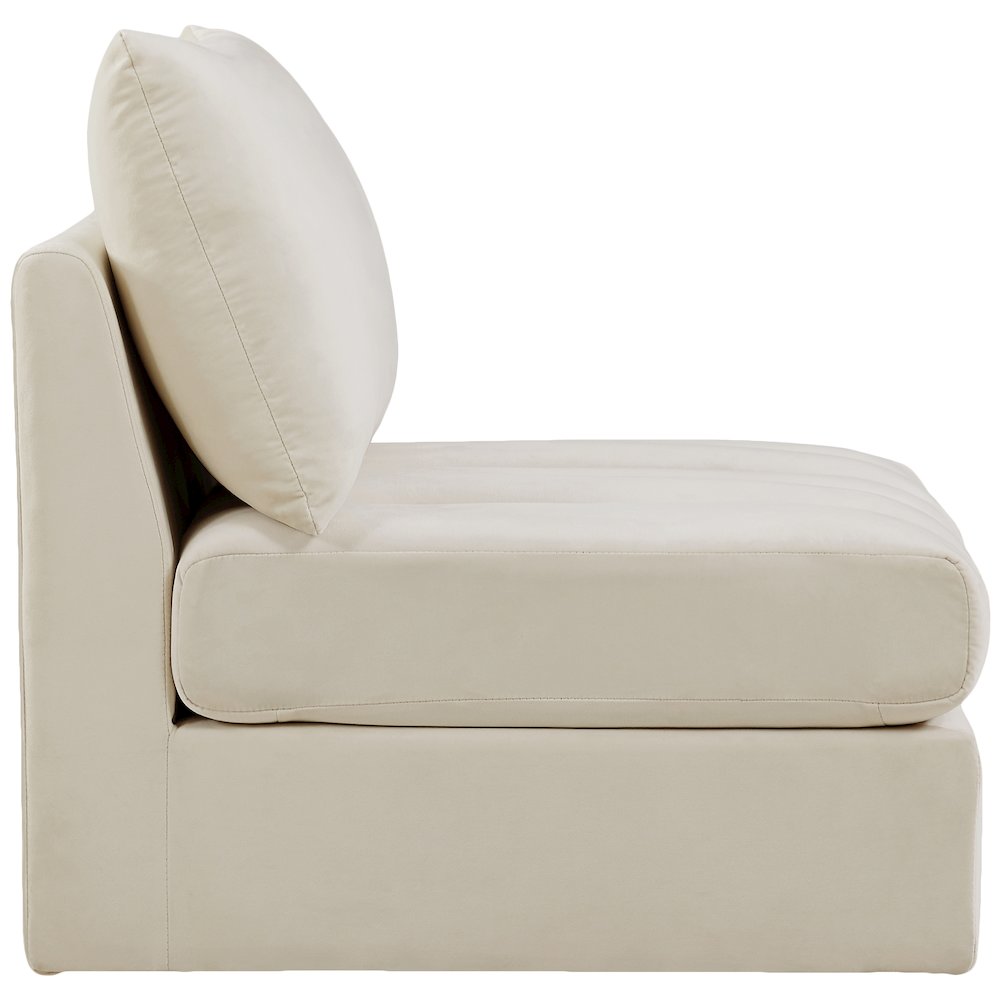 Jacob Cream Velvet Armless. Picture 5
