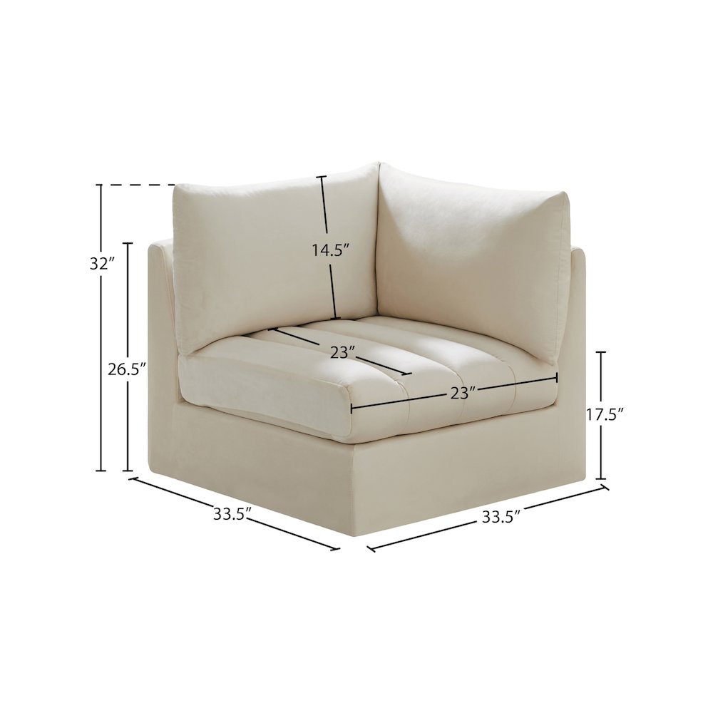 Jacob Cream Velvet Corner. Picture 8