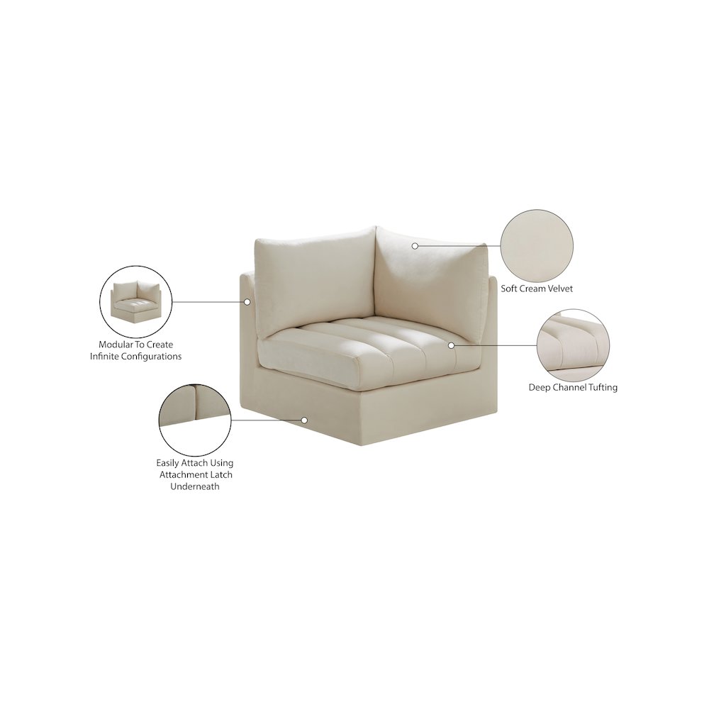 Jacob Cream Velvet Corner. Picture 9