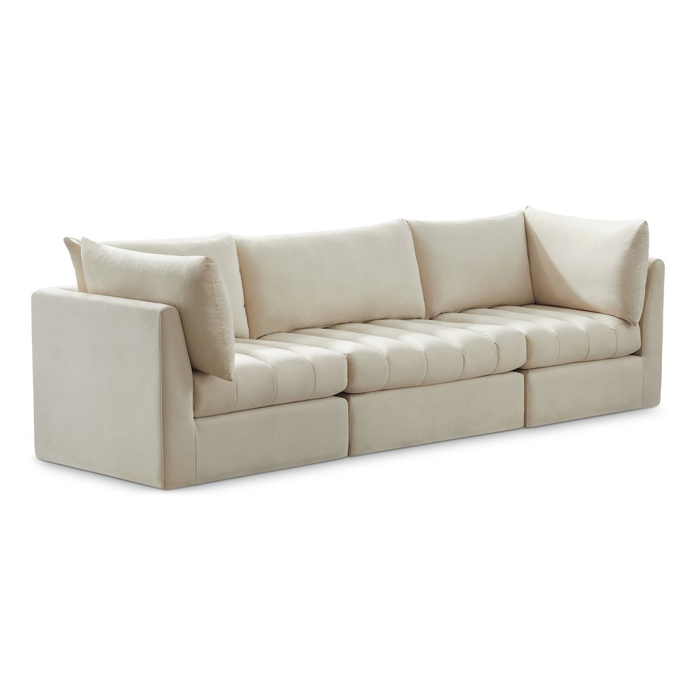 Jacob Cream Velvet Modular Sofa. Picture 1