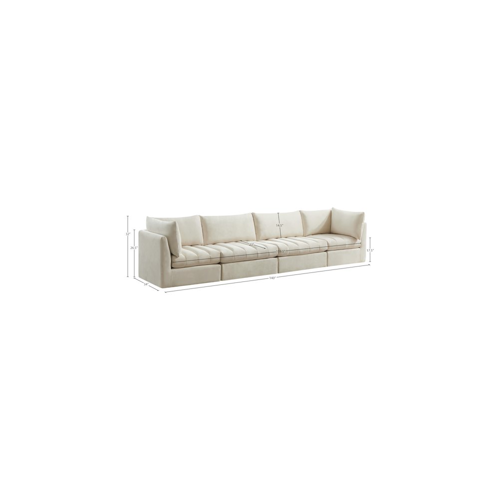 Jacob Cream Velvet Modular Sofa. Picture 9