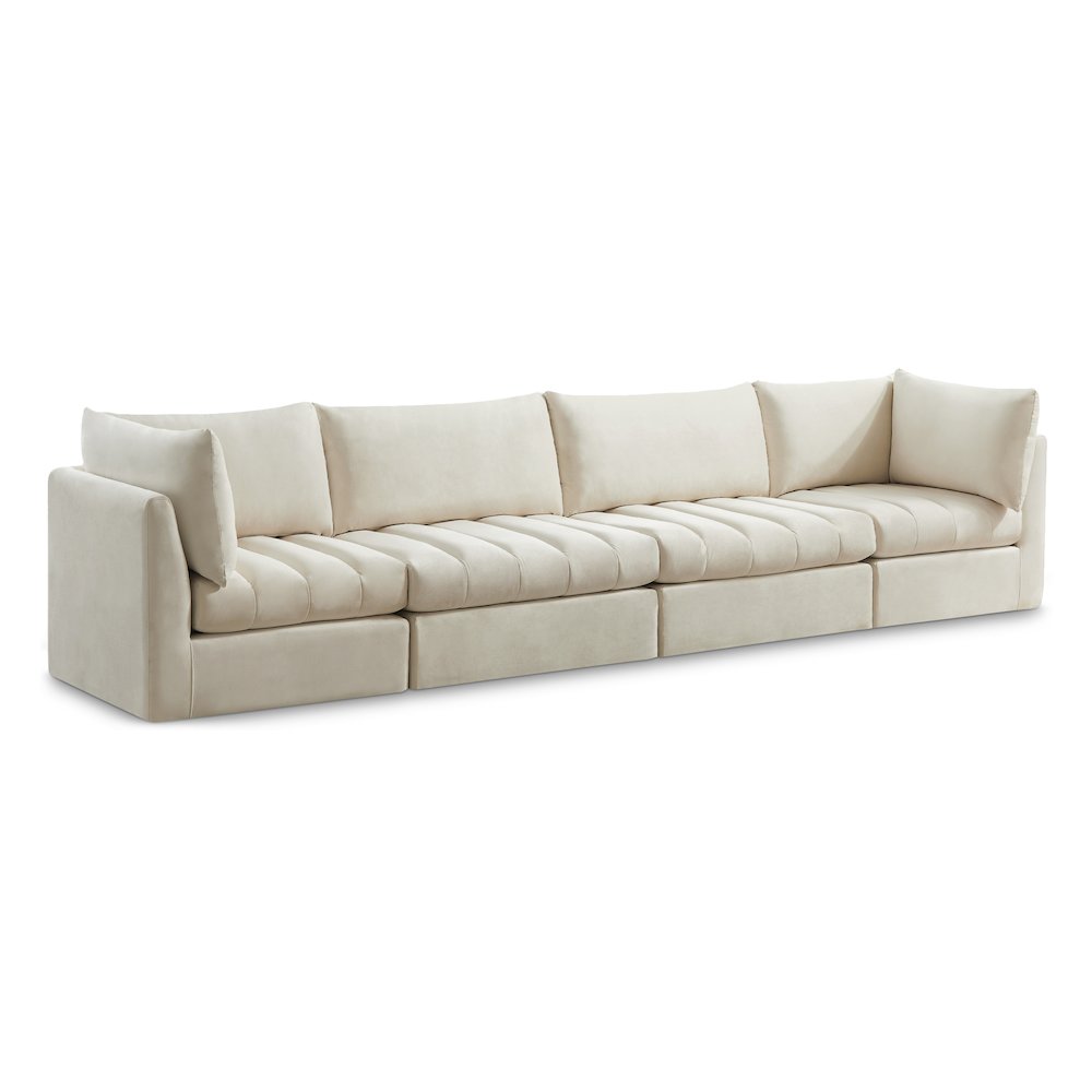 Jacob Cream Velvet Modular Sofa. Picture 1