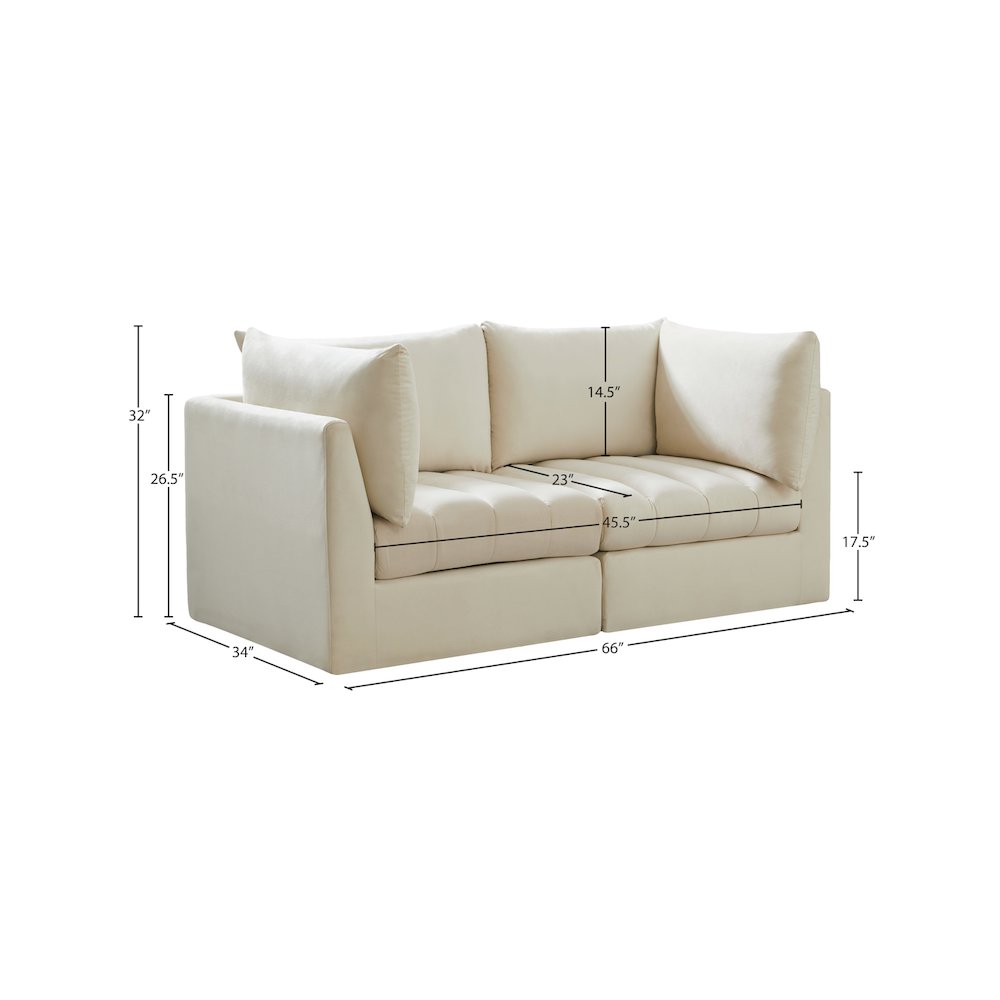 Jacob Cream Velvet Modular Sofa. Picture 9