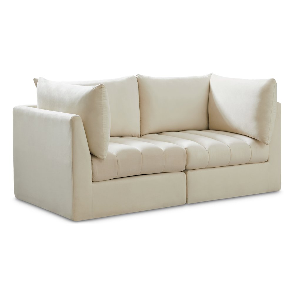 Jacob Cream Velvet Modular Sofa. Picture 1