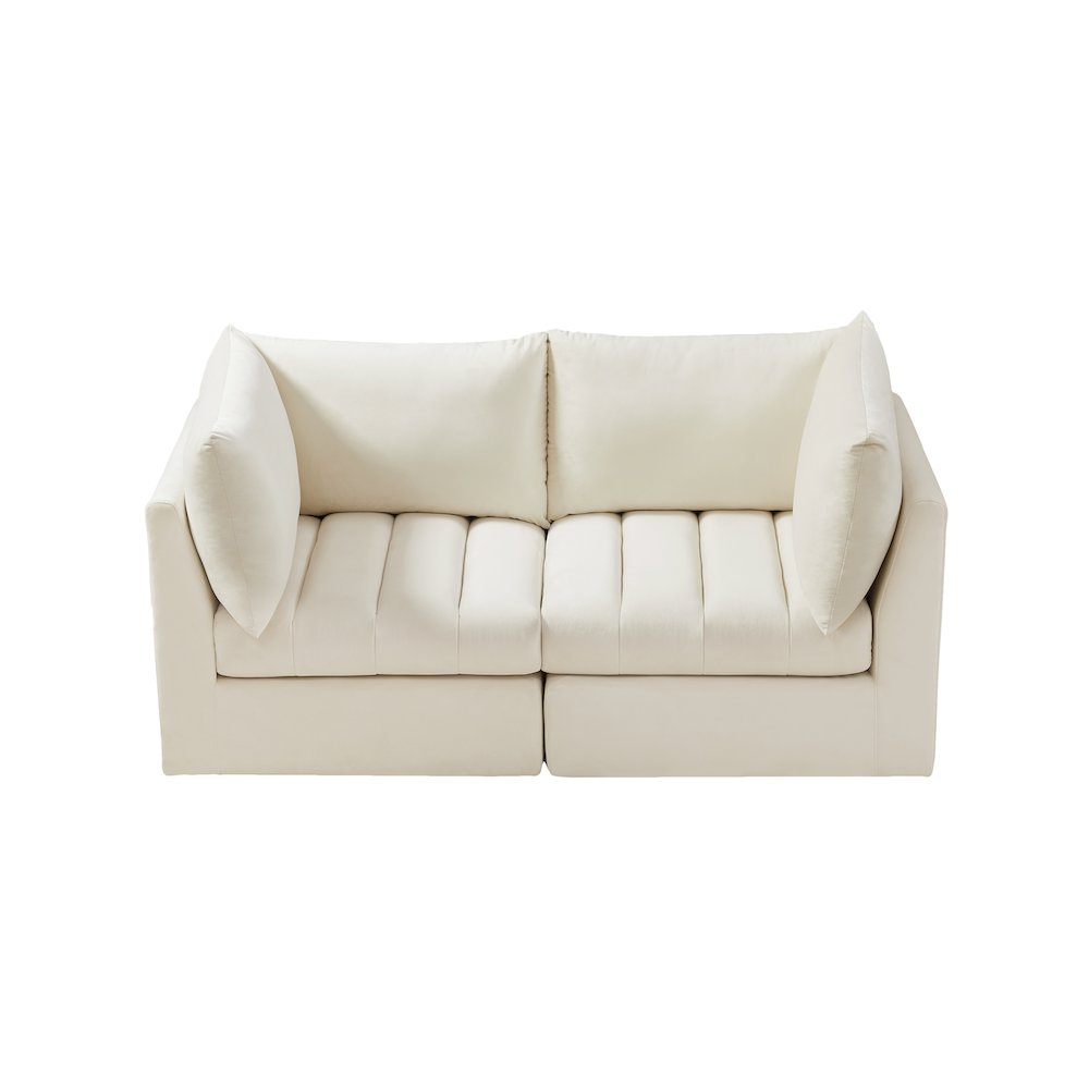 Jacob Cream Velvet Modular Sofa. Picture 4