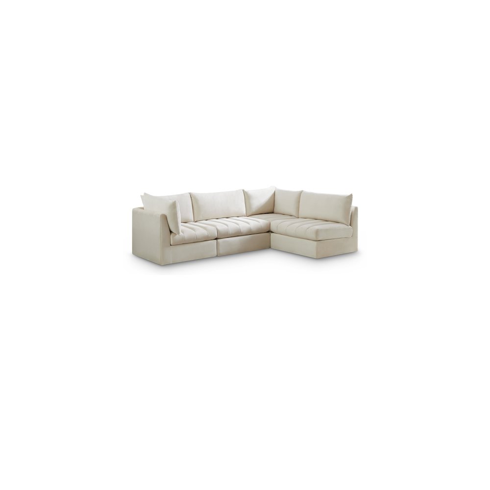 Jacob Cream Velvet Modular Sectional. Picture 1