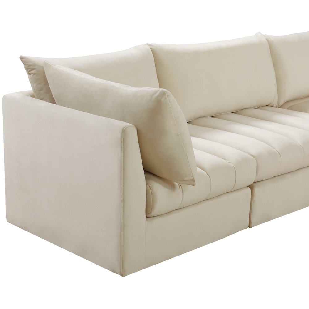 Jacob Cream Velvet Modular Sectional. Picture 9
