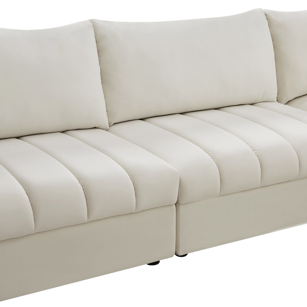 Jacob Cream Velvet Modular Sectional. Picture 12