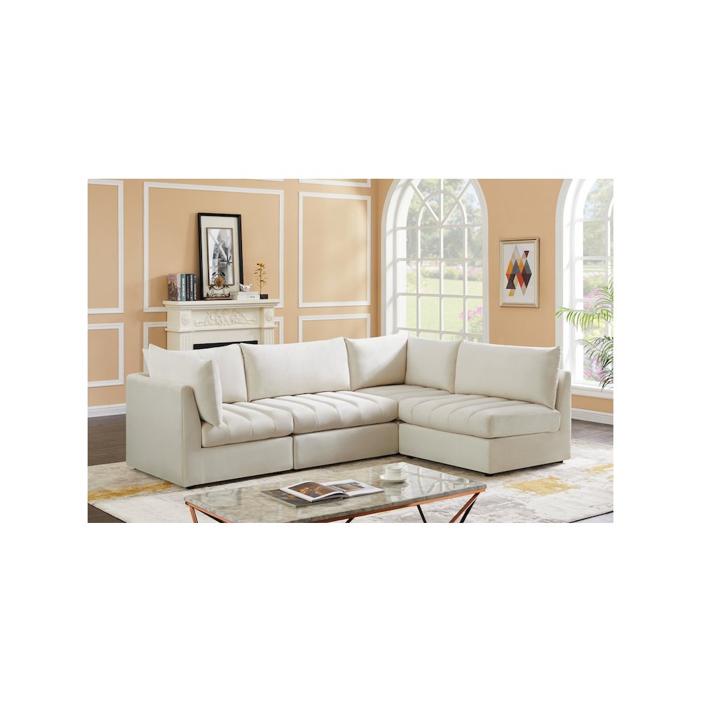 Jacob Cream Velvet Modular Sectional. Picture 2