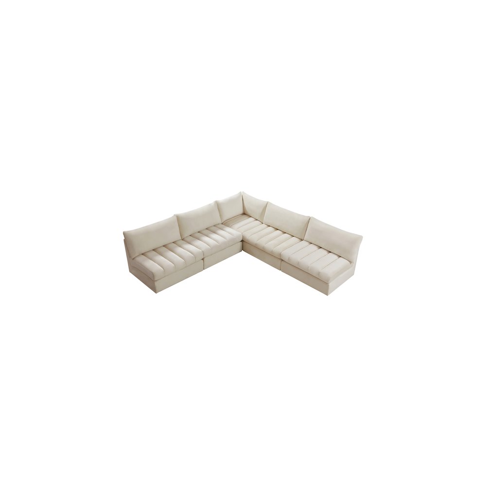 Jacob Cream Velvet Modular Sectional. Picture 4