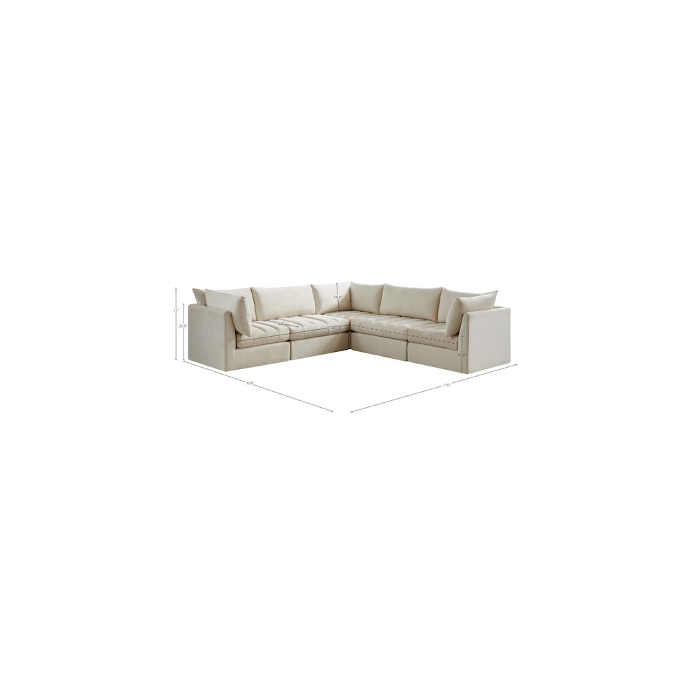 Jacob Cream Velvet Modular Sectional. Picture 11