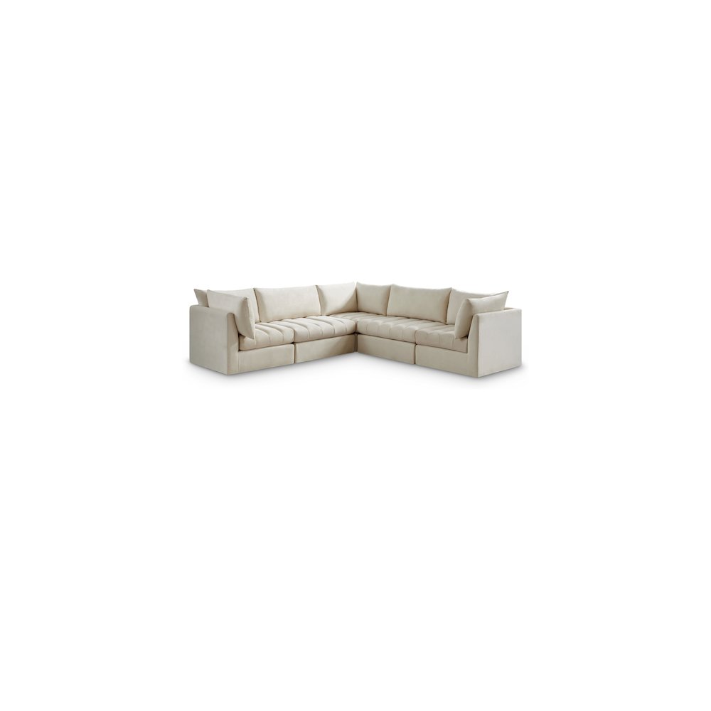 Jacob Cream Velvet Modular Sectional. Picture 1