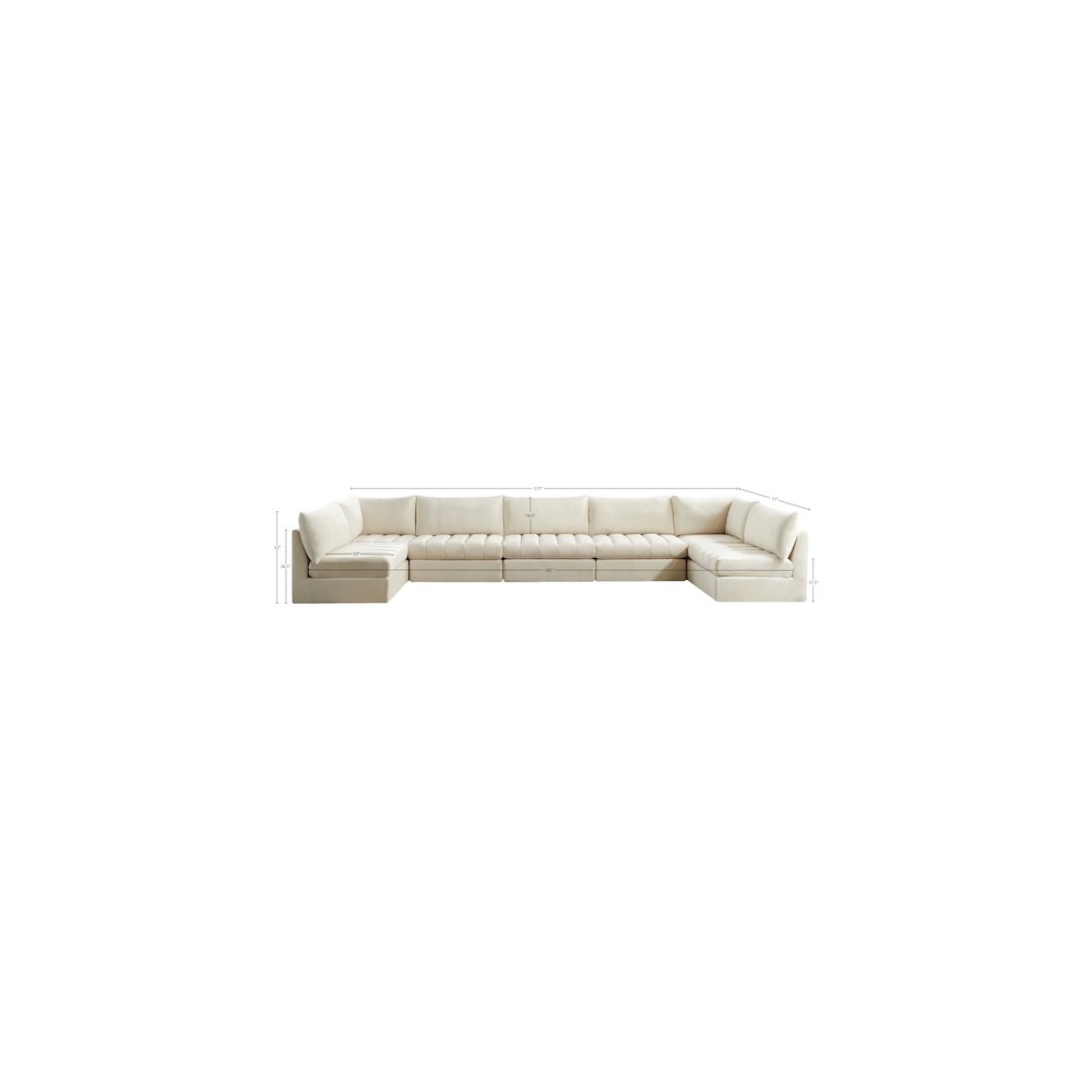 Jacob Cream Velvet Modular Sectional. Picture 4