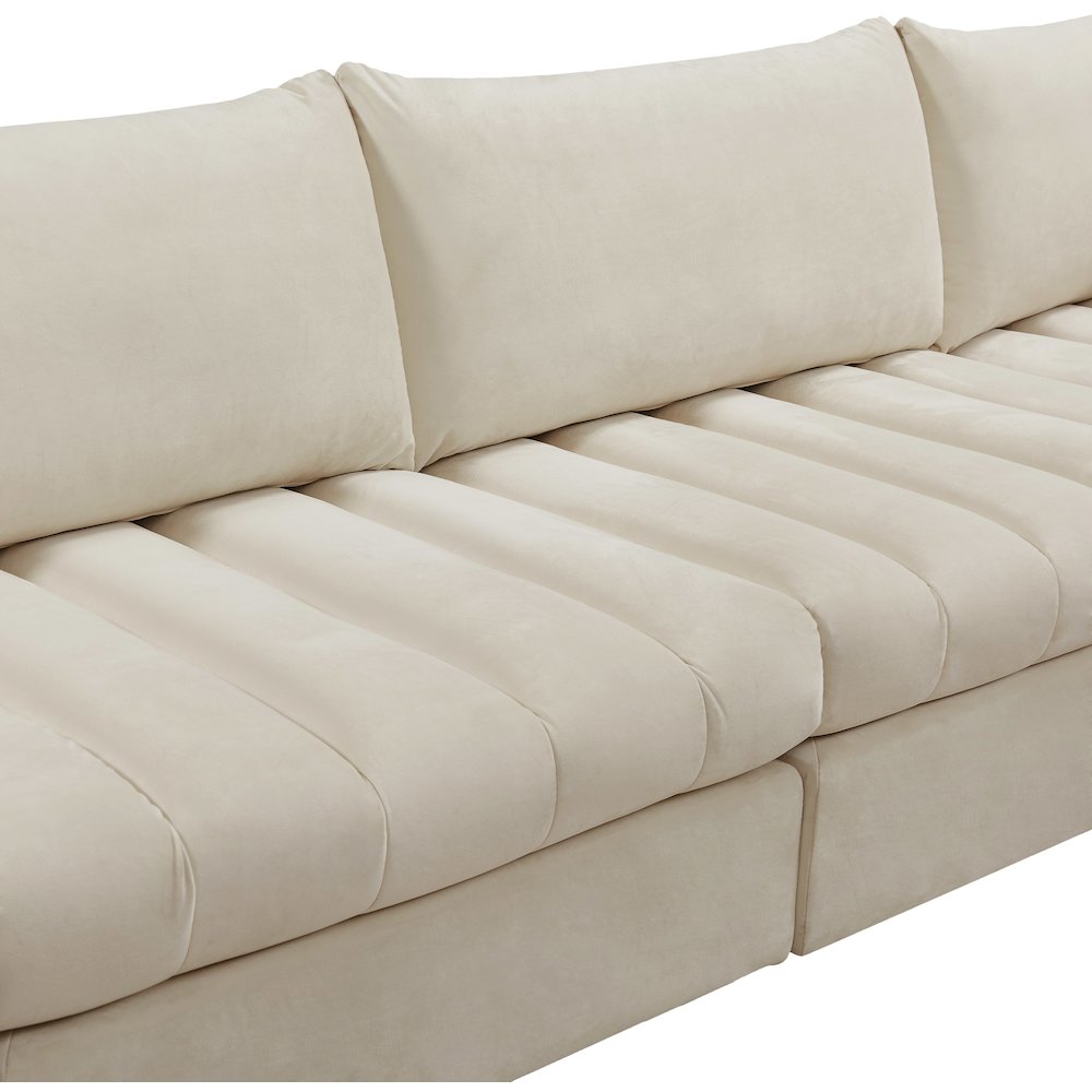 Jacob Cream Velvet Modular Sectional. Picture 3