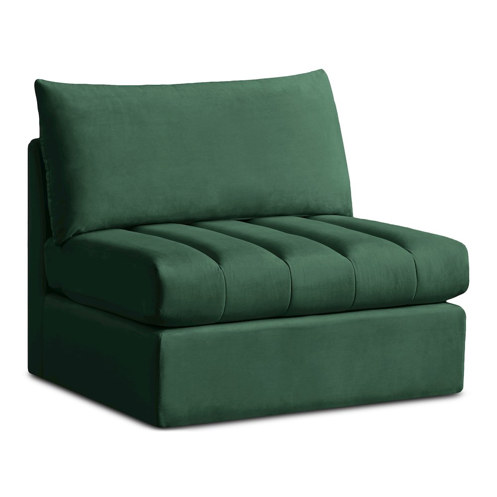Jacob Green Velvet Armless. Picture 1