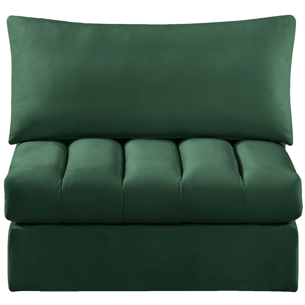 Jacob Green Velvet Armless. Picture 3
