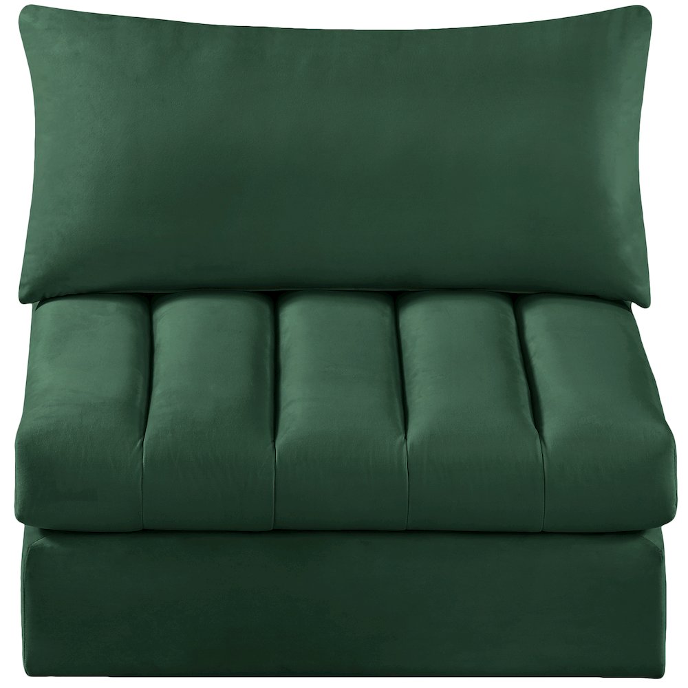 Jacob Green Velvet Armless. Picture 4
