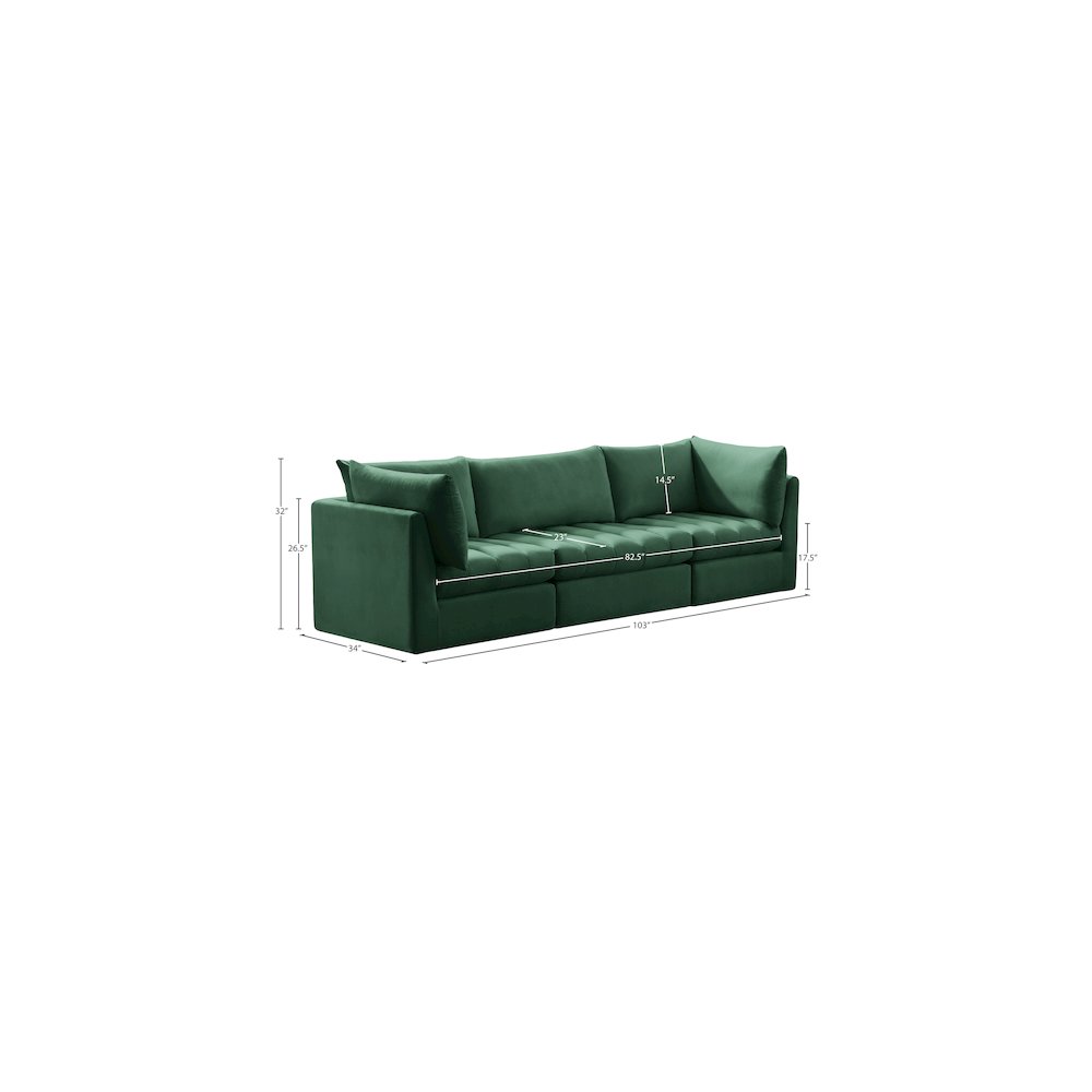 Jacob Green Velvet Modular Sofa. Picture 9