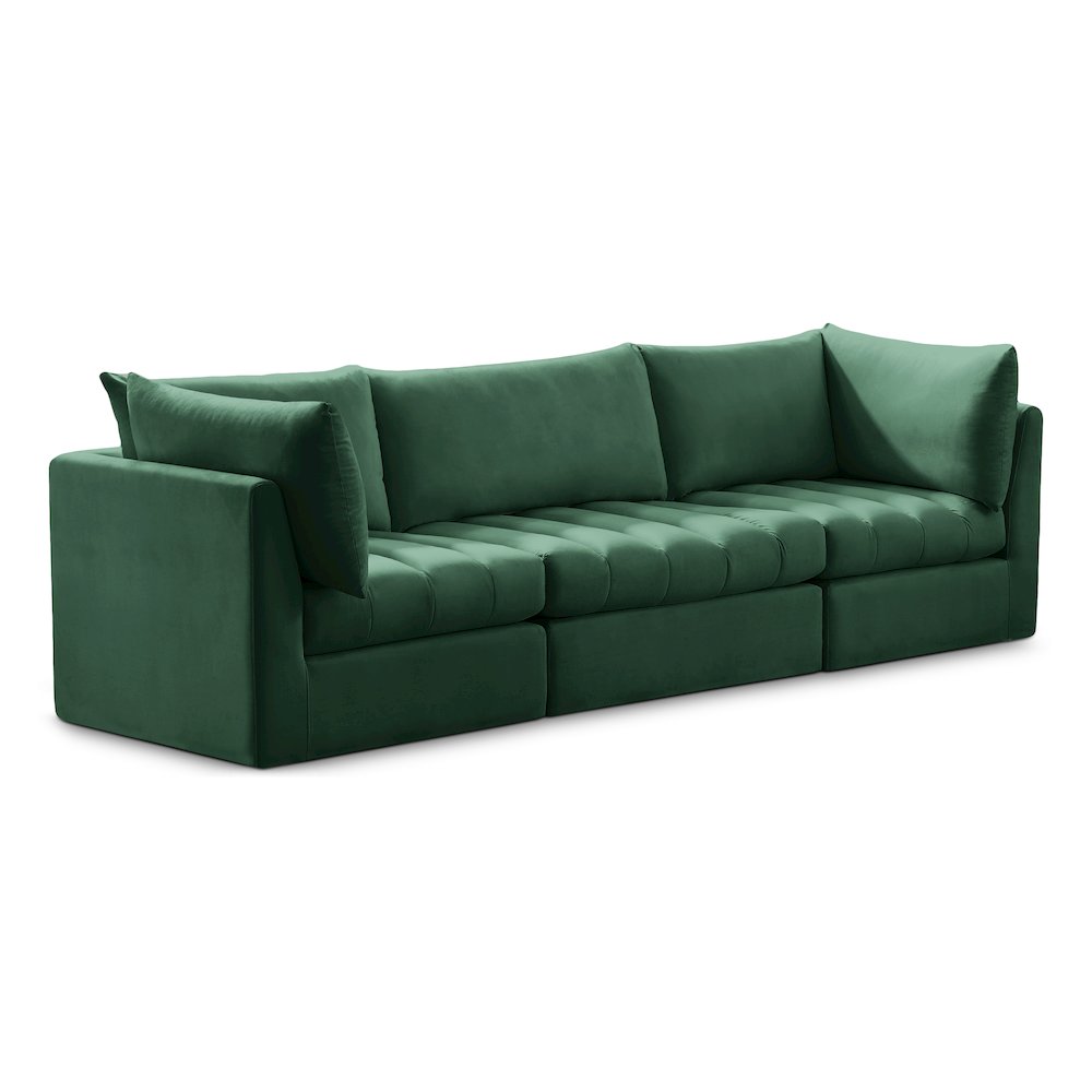Jacob Green Velvet Modular Sofa. Picture 1