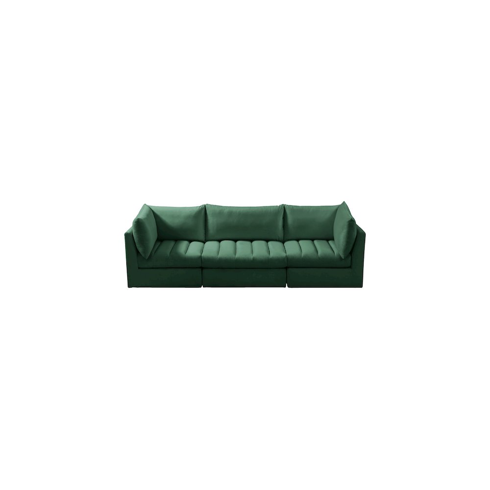 Jacob Green Velvet Modular Sofa. Picture 4