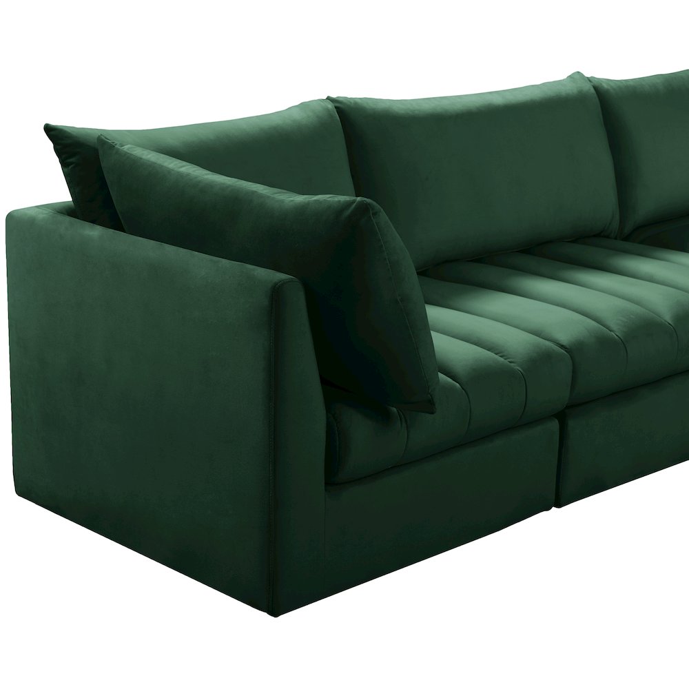 Jacob Green Velvet Modular Sofa. Picture 8